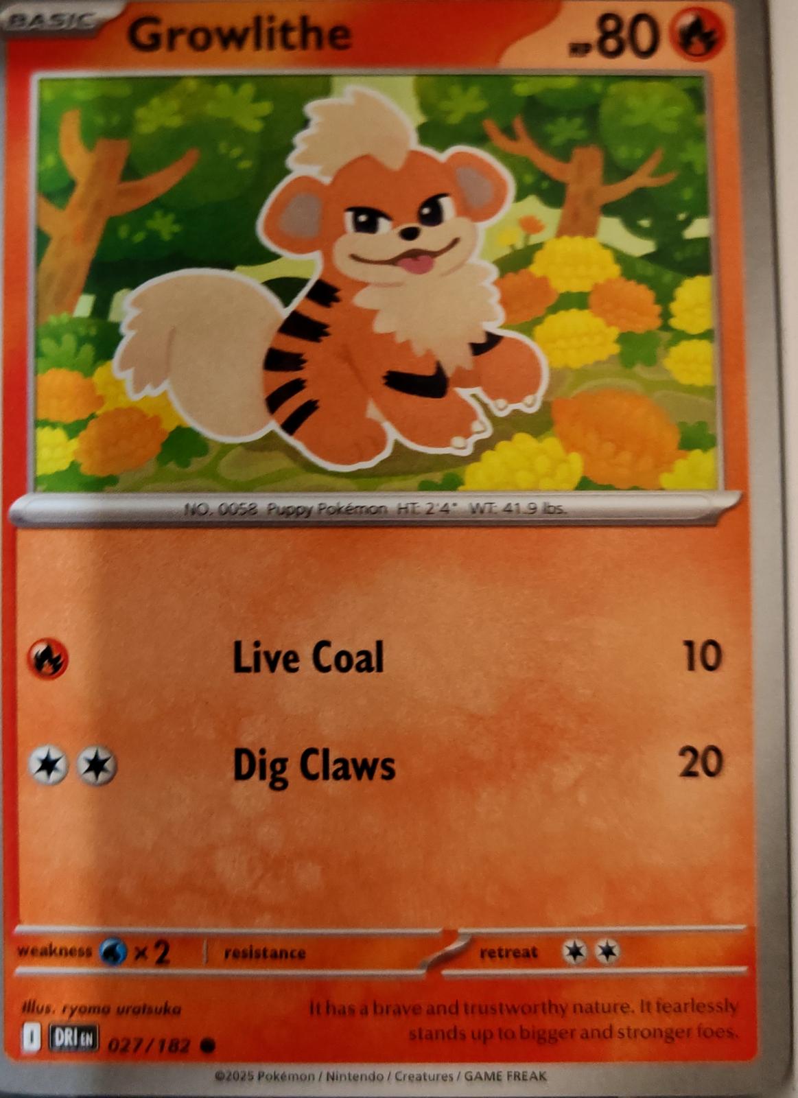 Growlithe - 027/182 - - DESTINED RIVALS - Pokemon - Common | AA07-45