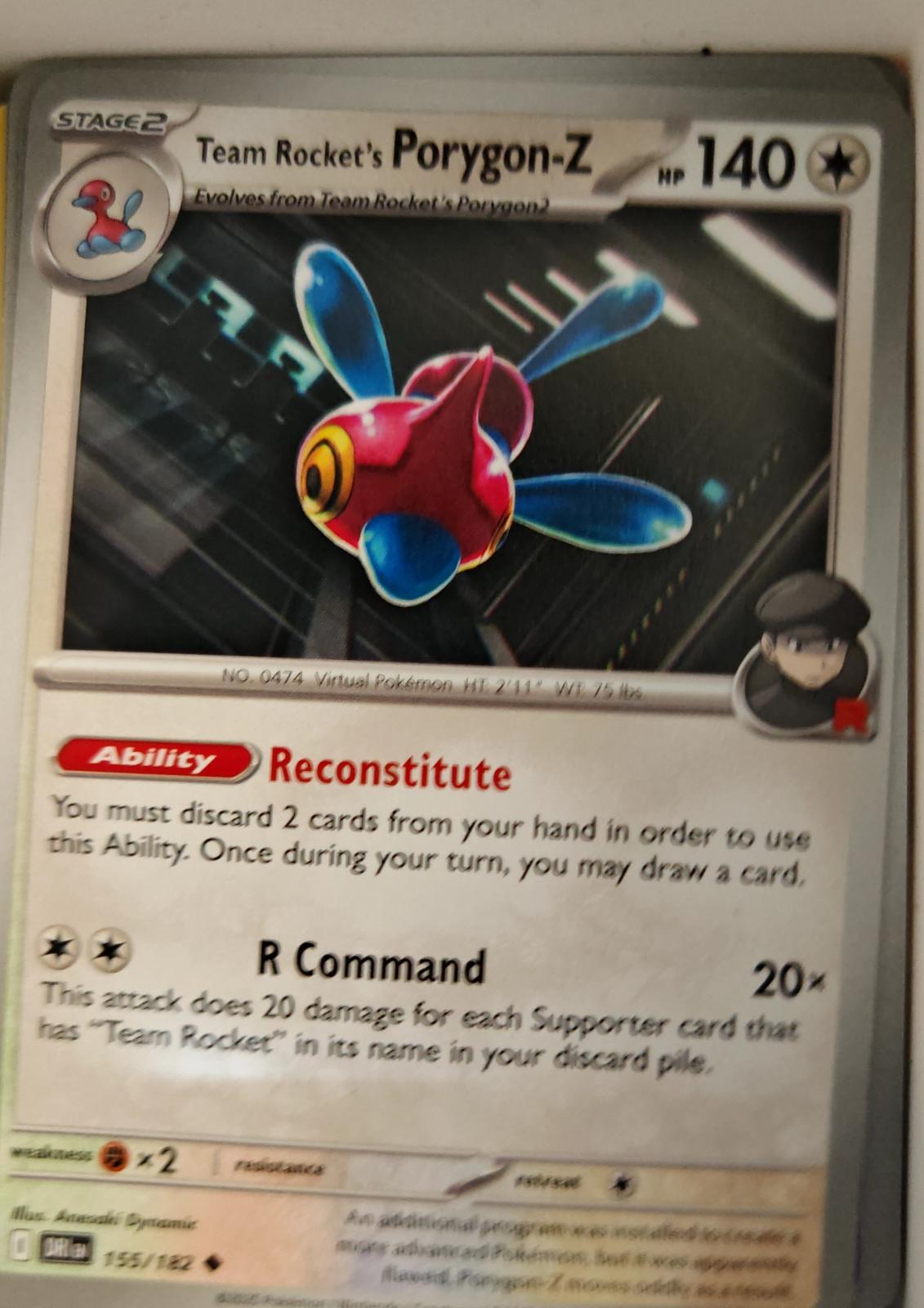 Team Rocket's Porygon-Z - 155/182 - - DESTINED RIVALS - Pokemon - | AA20-84