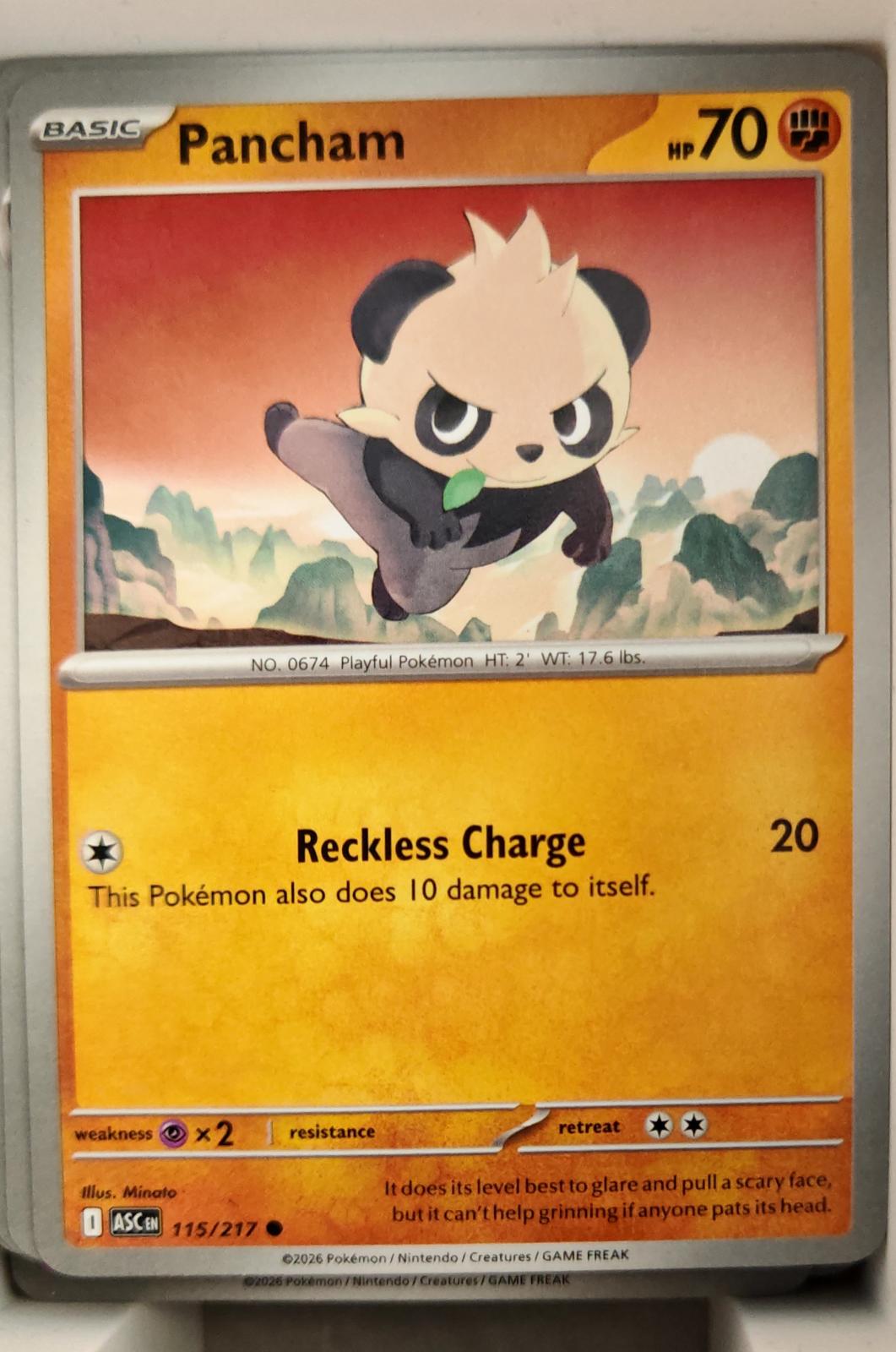 Pancham - 115/217 - - ASCENDED HEROES - Pokemon - Common | AA11-99