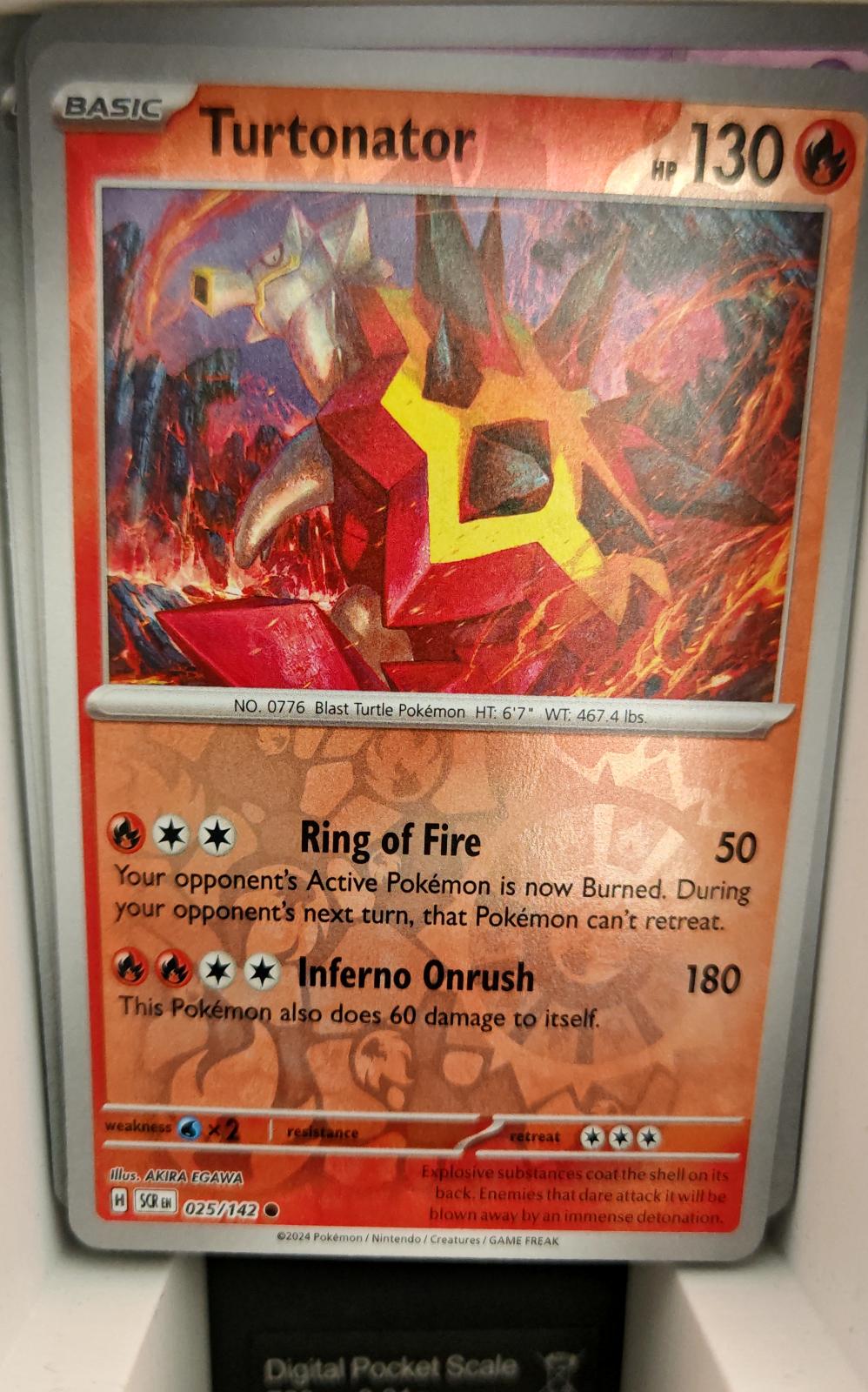 Turtonator - 25/142 - Reverse Holo - STELLAR CROWN - Pokemon - Common | AA04-65