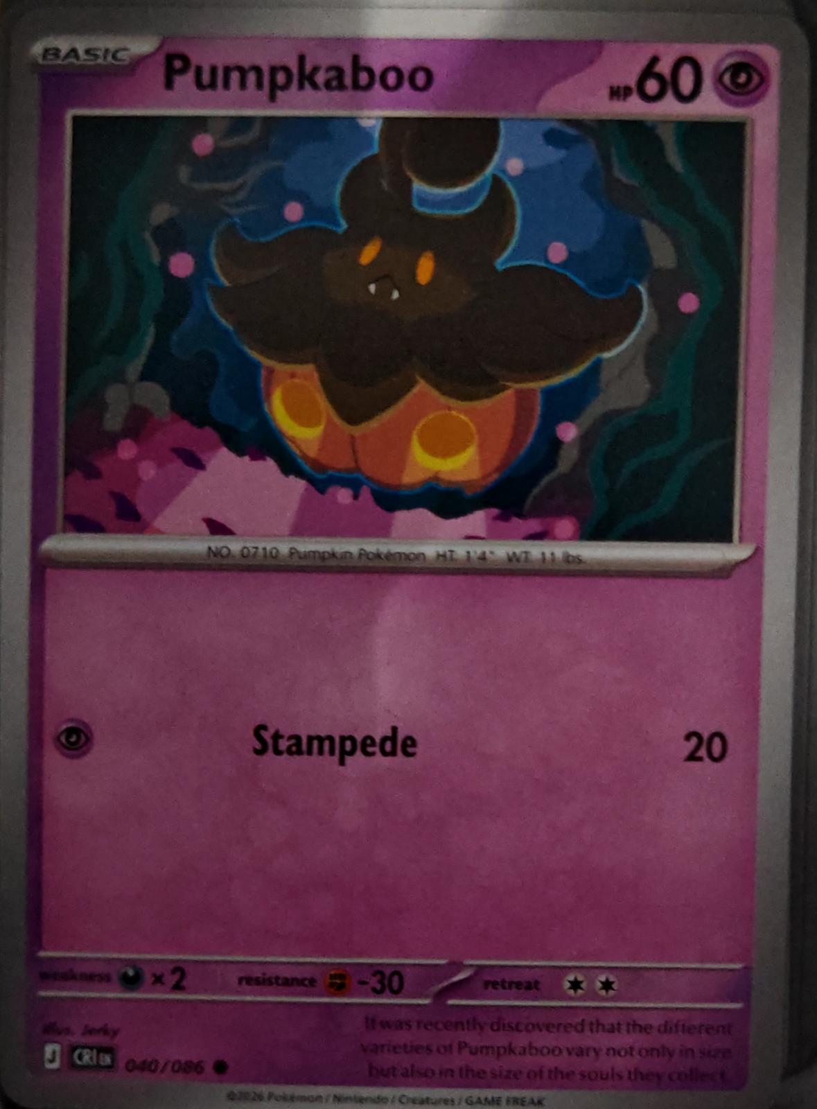 Pumpkaboo - 040/086 - - CHAOS RISING - Pokemon - Common | AA63-18
