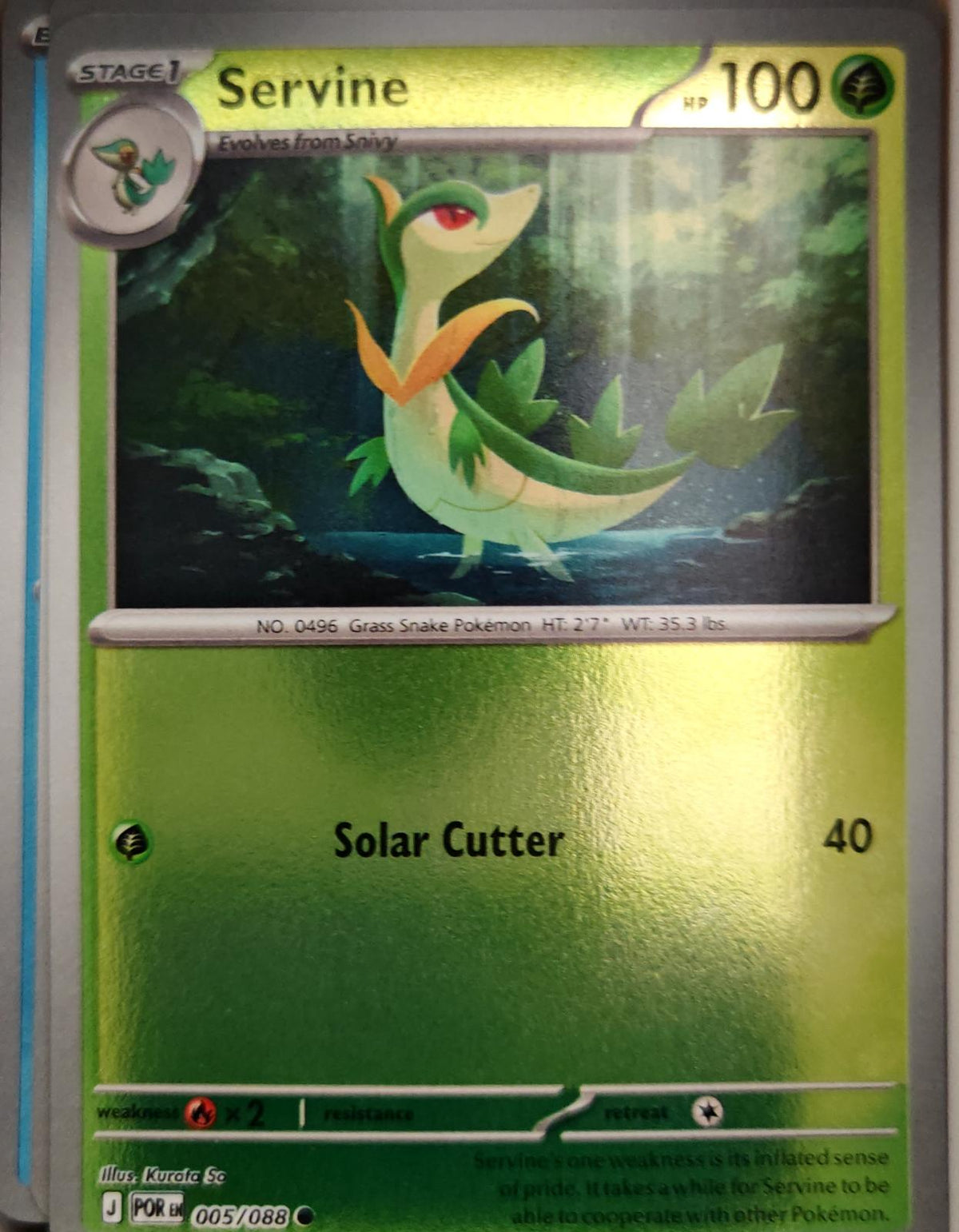 Servine - 005/088 - Reverse Holo - PERFECT ORDER - Pokemon - Common | AA04-70