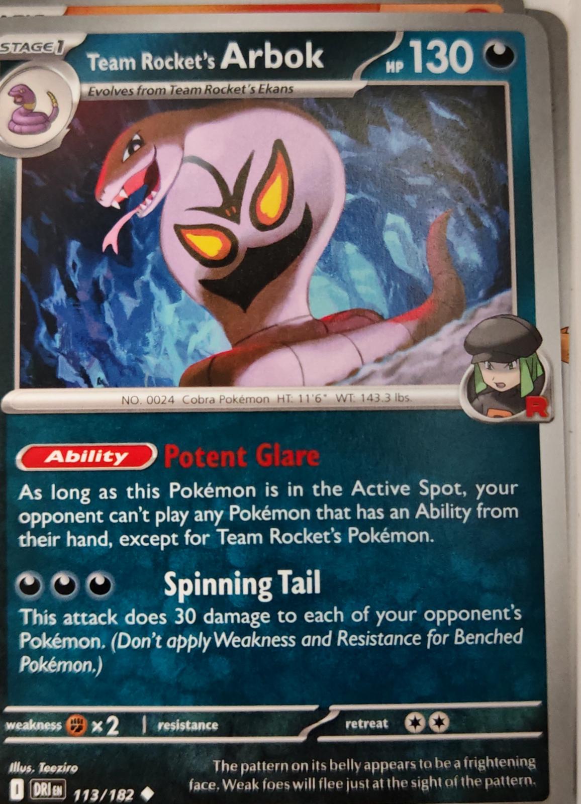 Team Rocket's Arbok - 113/182 - - DESTINED RIVALS - Pokemon - Uncommon | AA10-3
