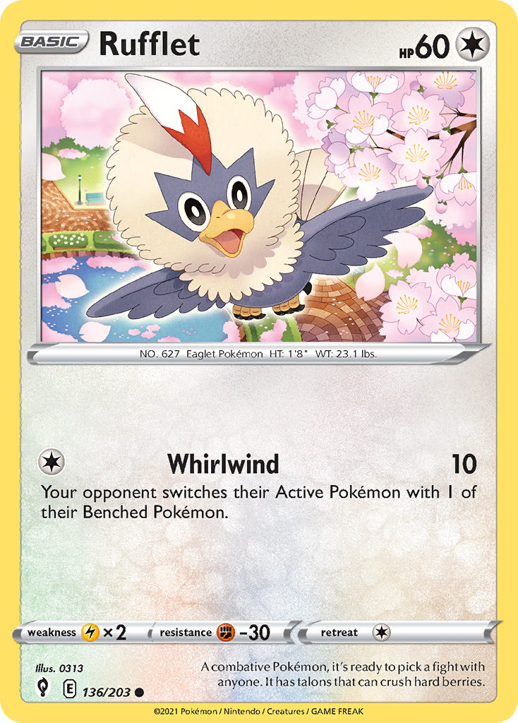 Rufflet - 136/203 - - EVOLVING SKIES - Pokemon - Common | AA02-7
