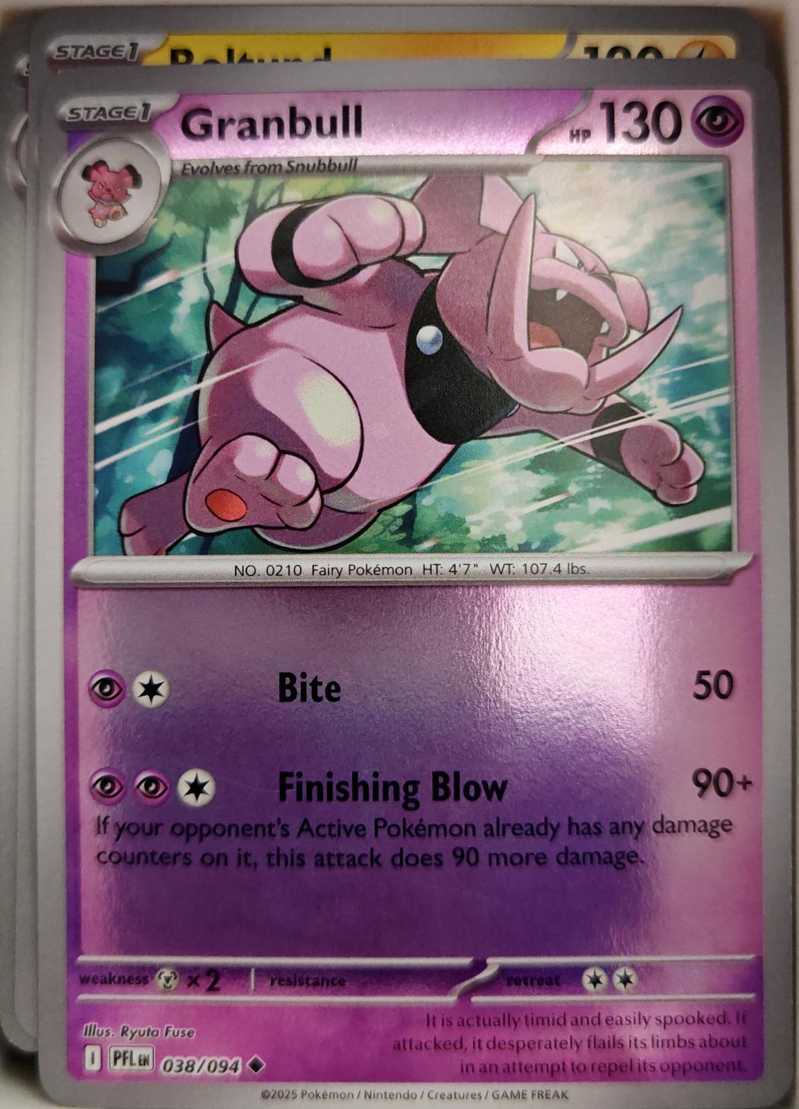 Granbull - 038/094 - Reverse Holo - PHANTASMAL FLAMES - Pokemon - | AA04-55