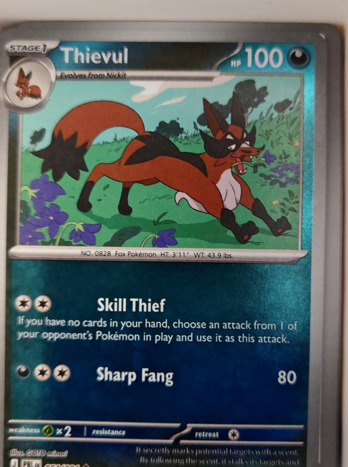 Thievul - 054/084 - Reverse Holo - PITCH BLACK - Pokemon - Uncommon | AA26-59