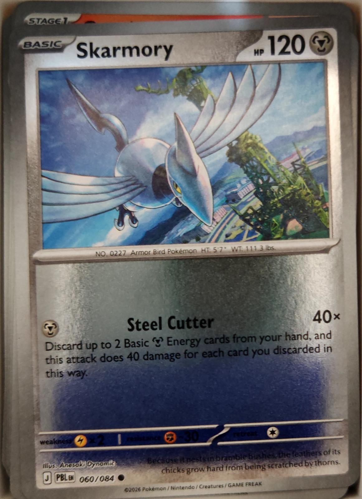 Skarmory - 060/084 - Reverse Holo - PITCH BLACK - Pokemon - Common | AA14-57