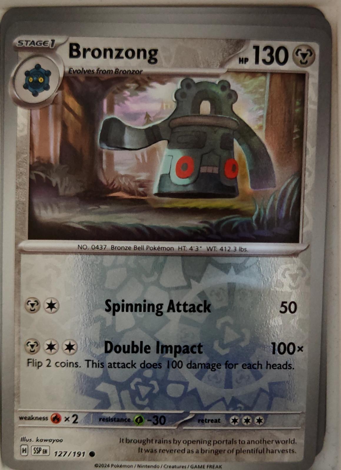 Bronzong - 127/191 - Reverse Holo - SURGING SPARKS - Pokemon - Common | AA19-6