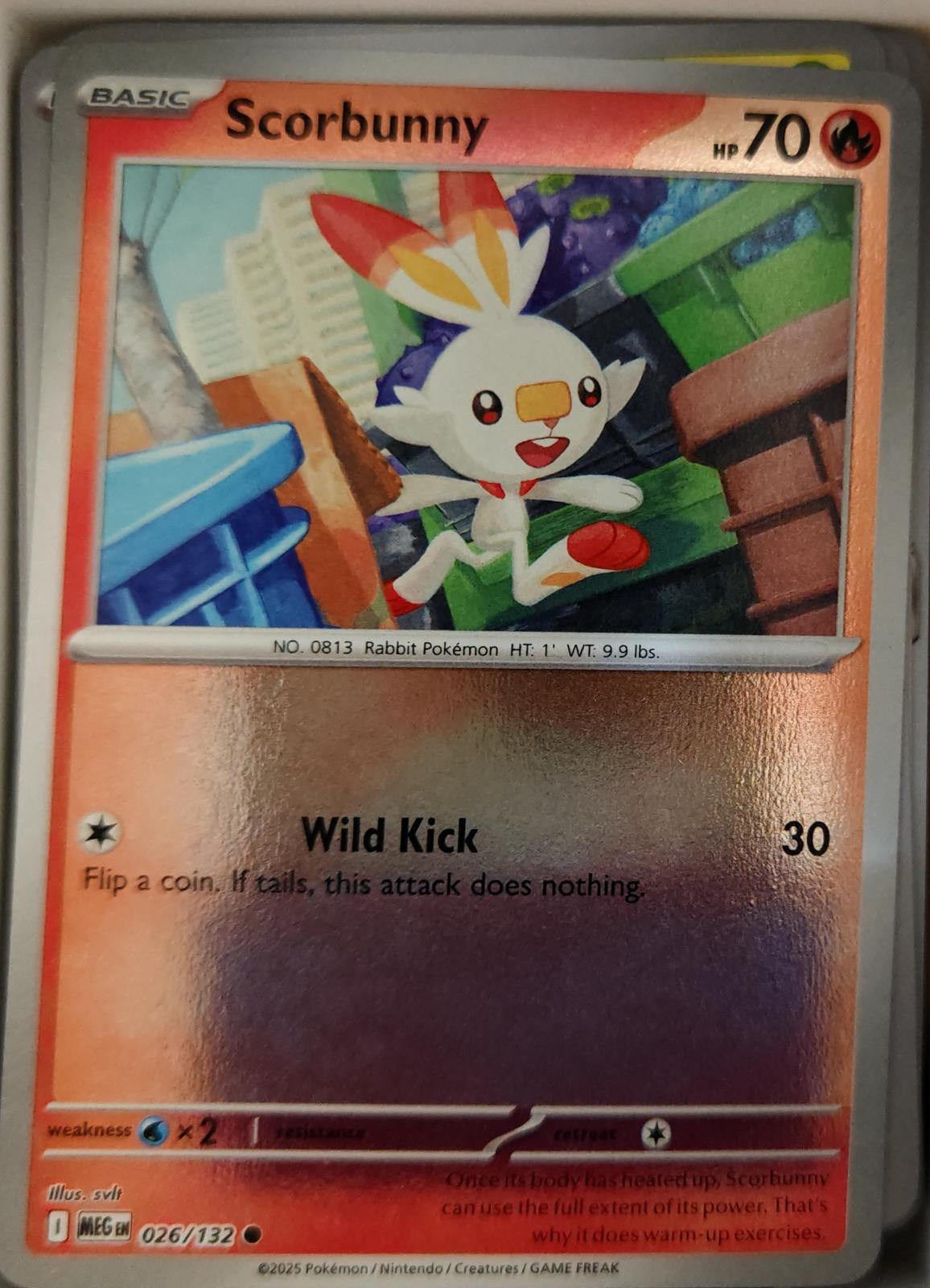 Scorbunny - 026/132 - Reverse Holo - MEGA EVOLUTION - Pokemon - Common | AA19-34