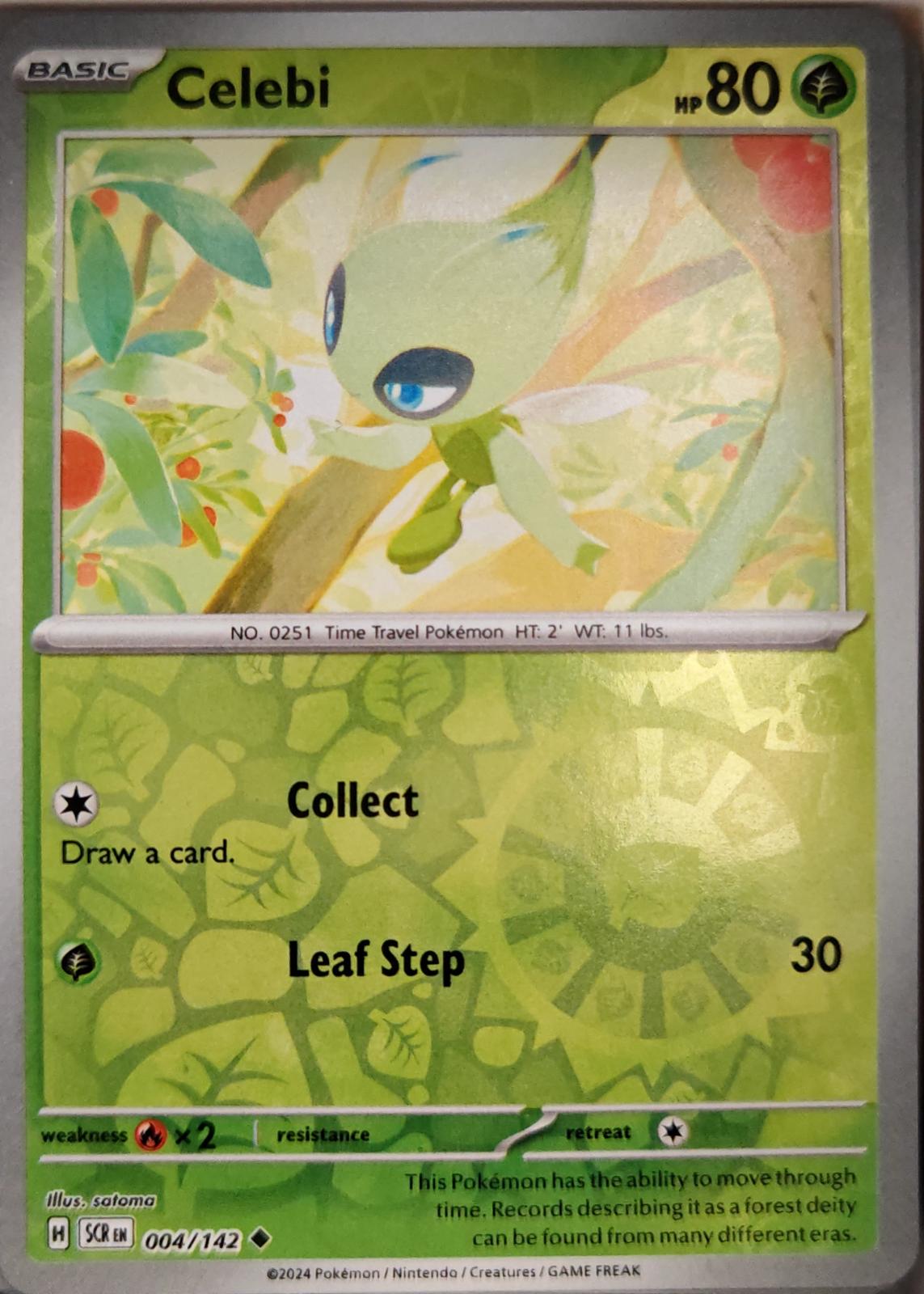 Celebi - 4/142 - Reverse Holo - STELLAR CROWN - Pokemon - Uncommon | AA04-35
