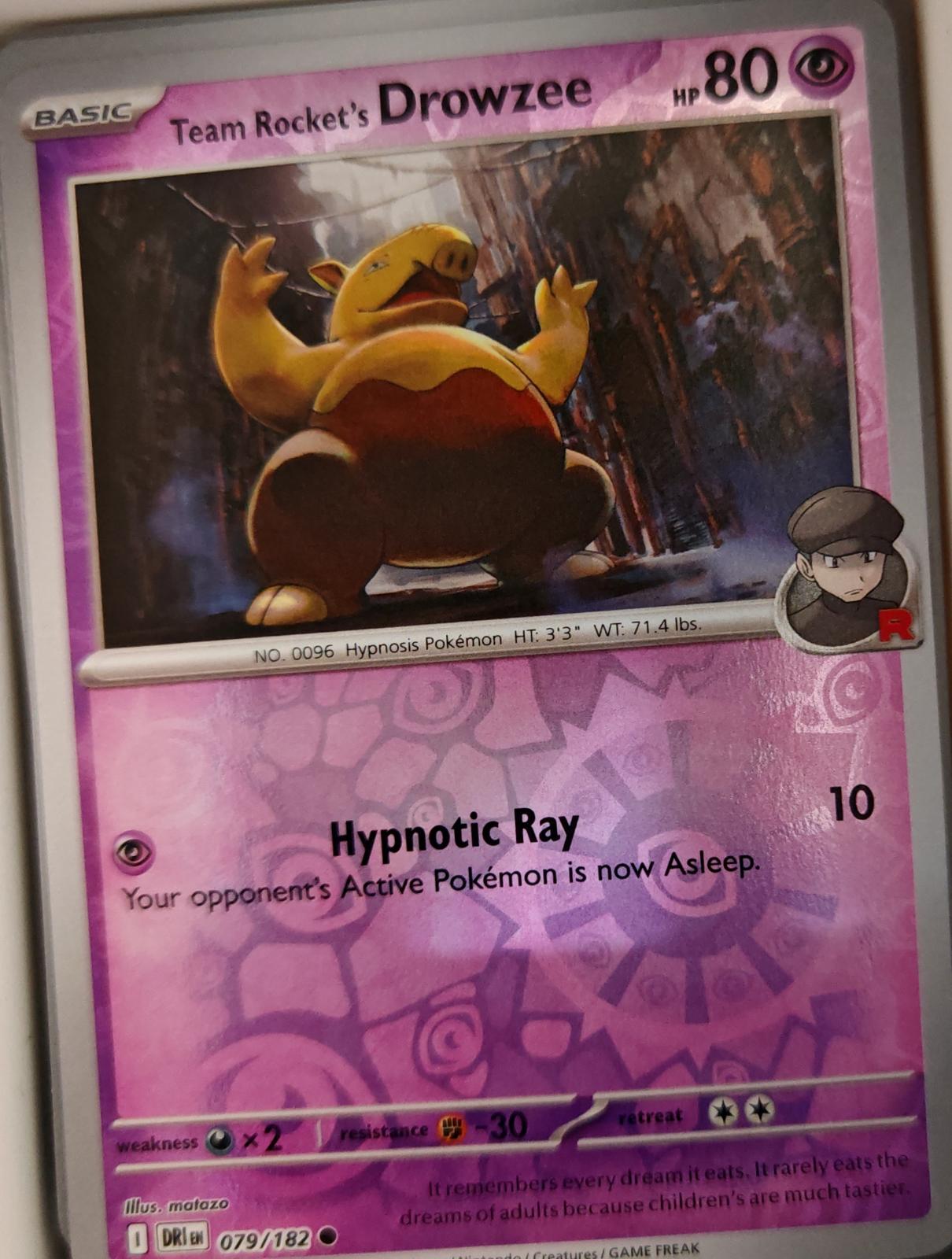 Team Rocket's Drowzee - 079/182 - Reverse Holo - DESTINED RIVALS - Pokemon - | AA19-55