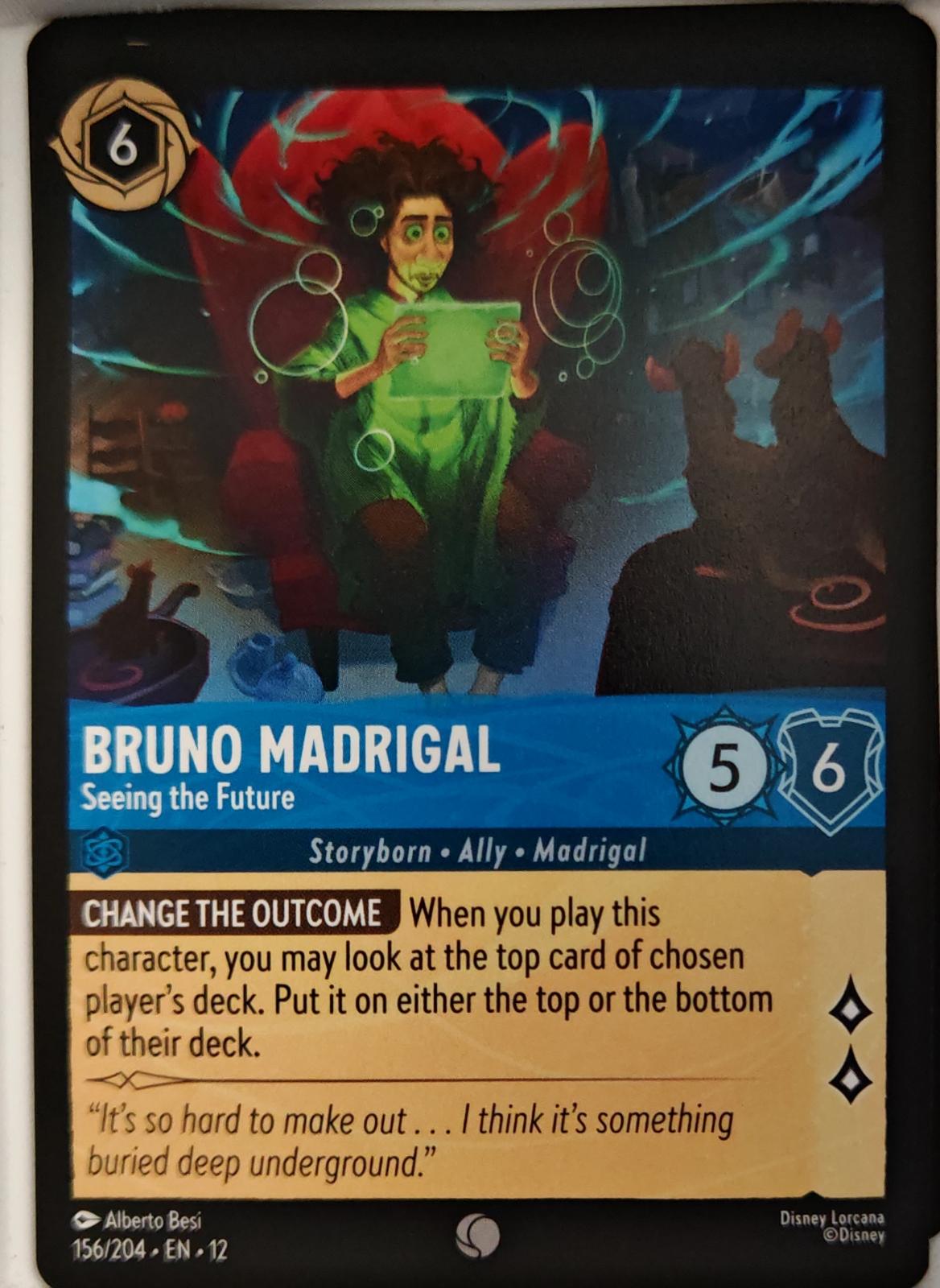 Bruno Madrigal - Seeing the Future - 156/204 - - WILDS UNKNOWN - Lorcana - | LAA03-3