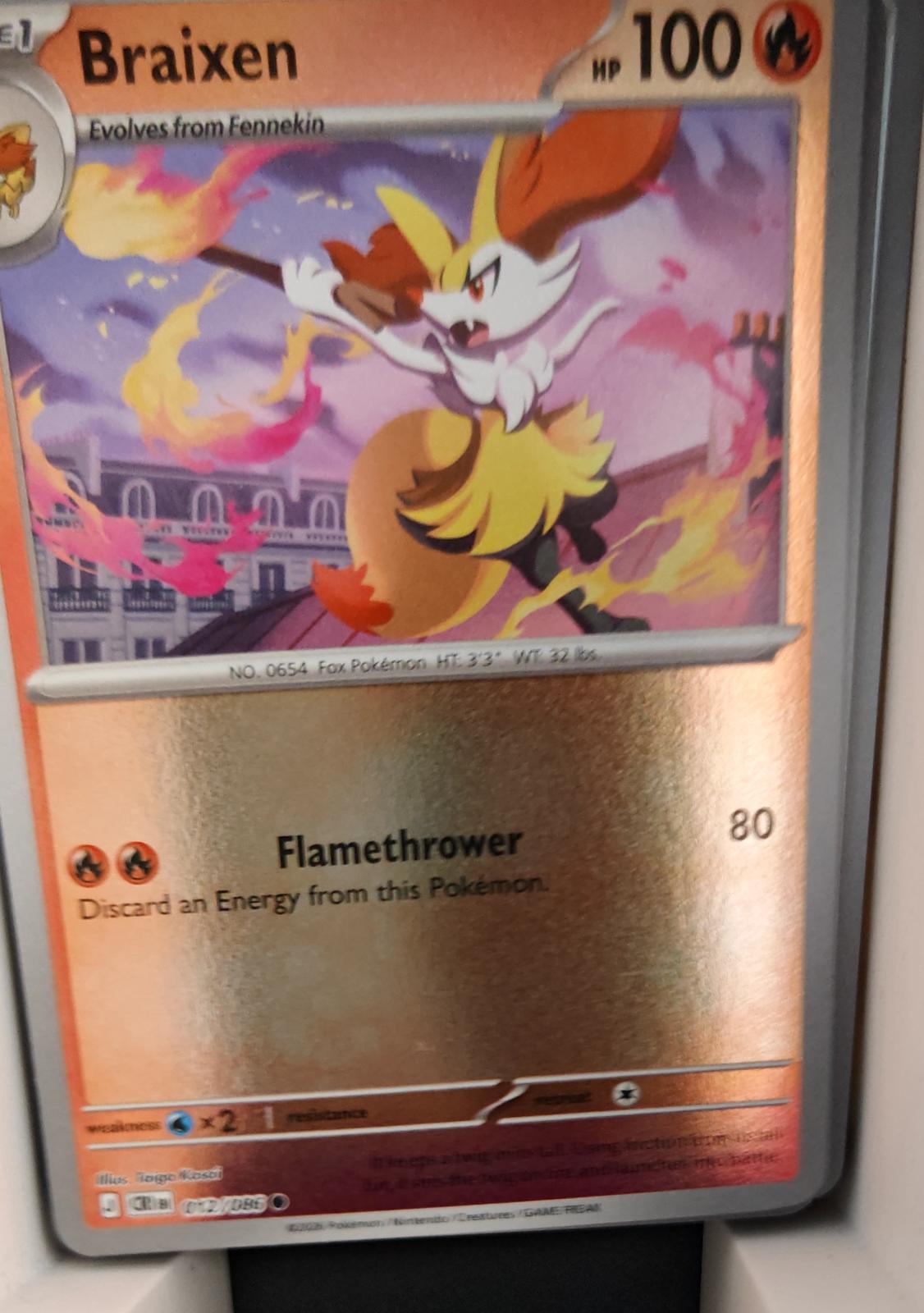 Braixen - 012/086 - Reverse Holo - CHAOS RISING - Pokemon - Common | AA31-56