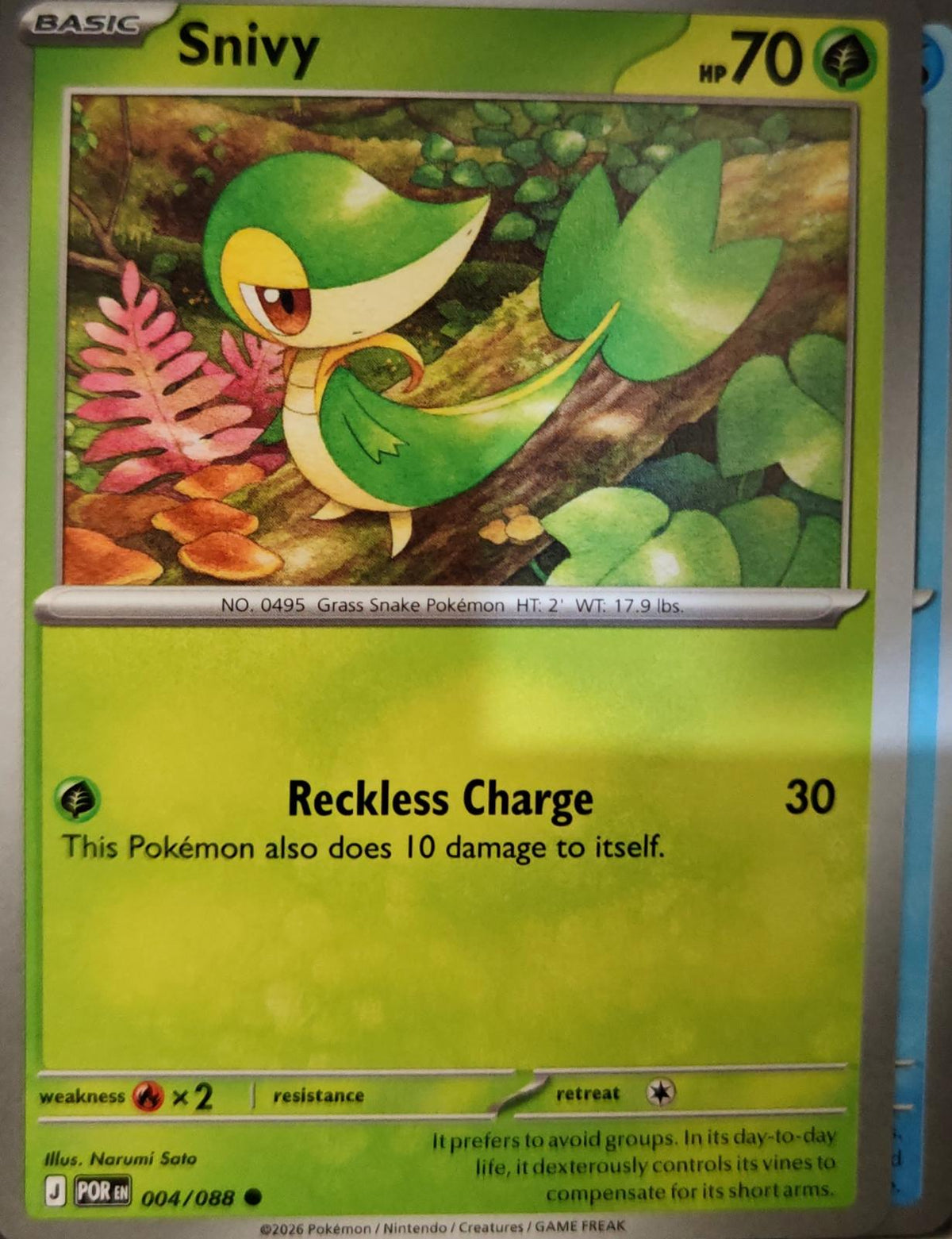 Snivy - 004/088 - - PERFECT ORDER - Pokemon - Common | AA05-29