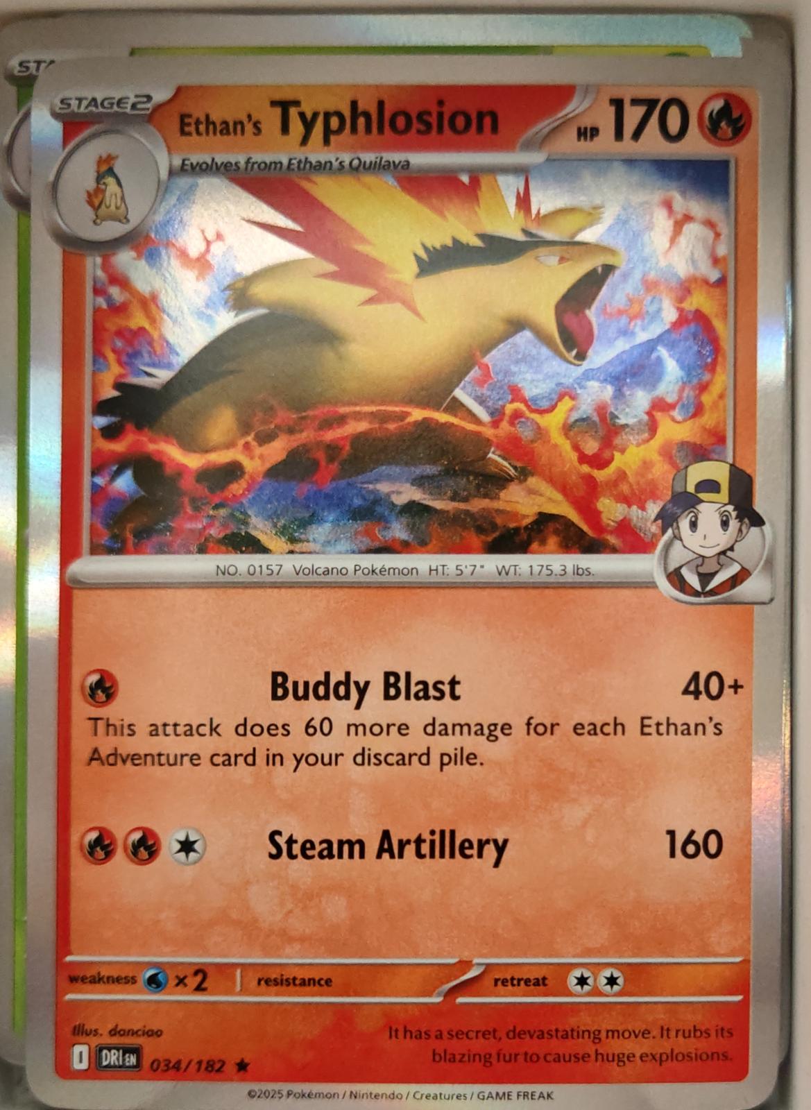 Ethan's Typhlosion - 034/182 - Holo - DESTINED RIVALS - Pokemon - Rare | AA13-20
