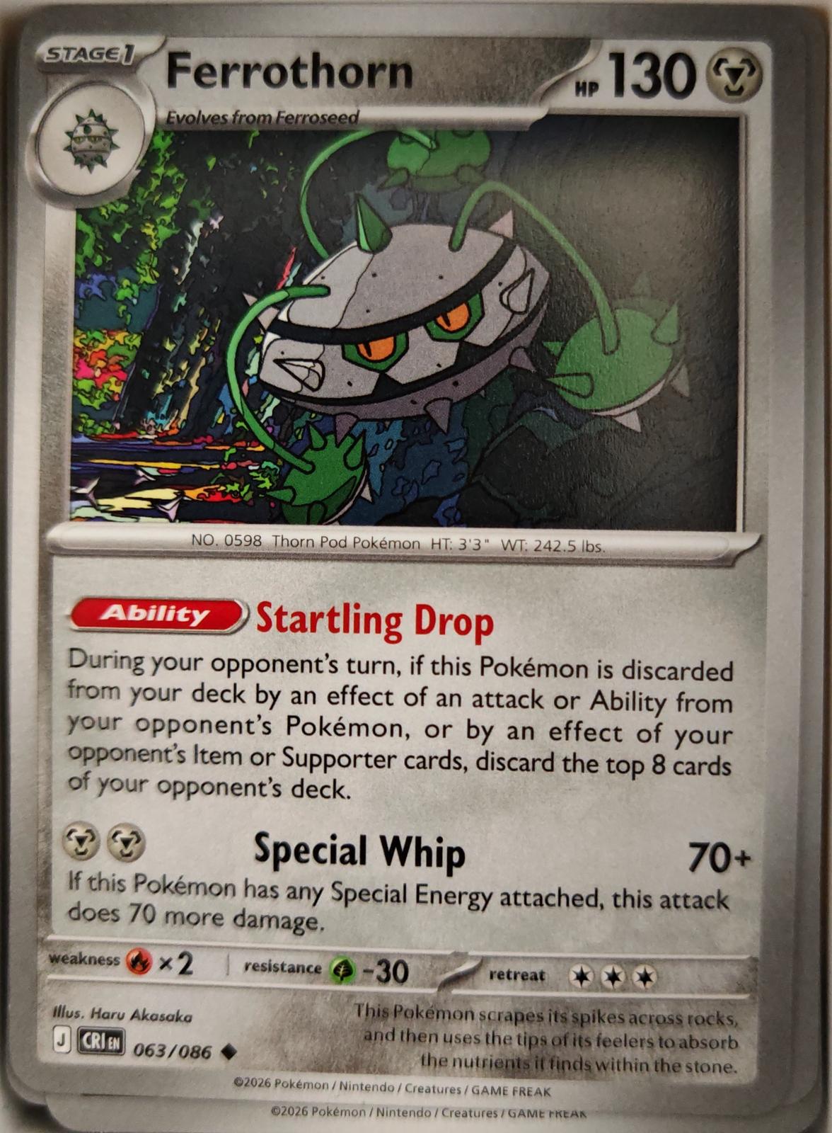 Ferrothorn - 063/086 - - CHAOS RISING - Pokemon - Uncommon | AA08-70