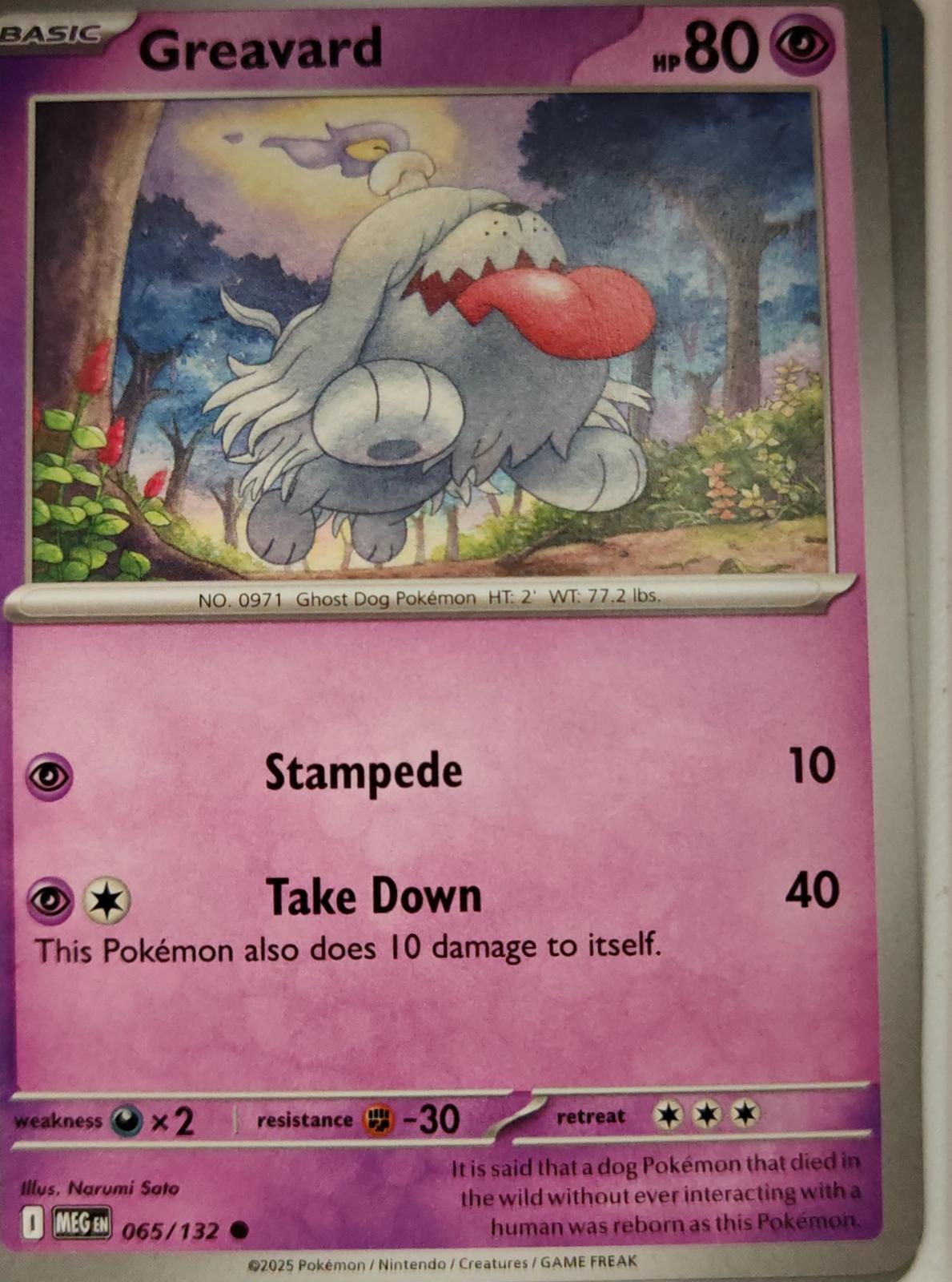 Greavard - 065/132 - - MEGA EVOLUTION - Pokemon - Common | AA03-2