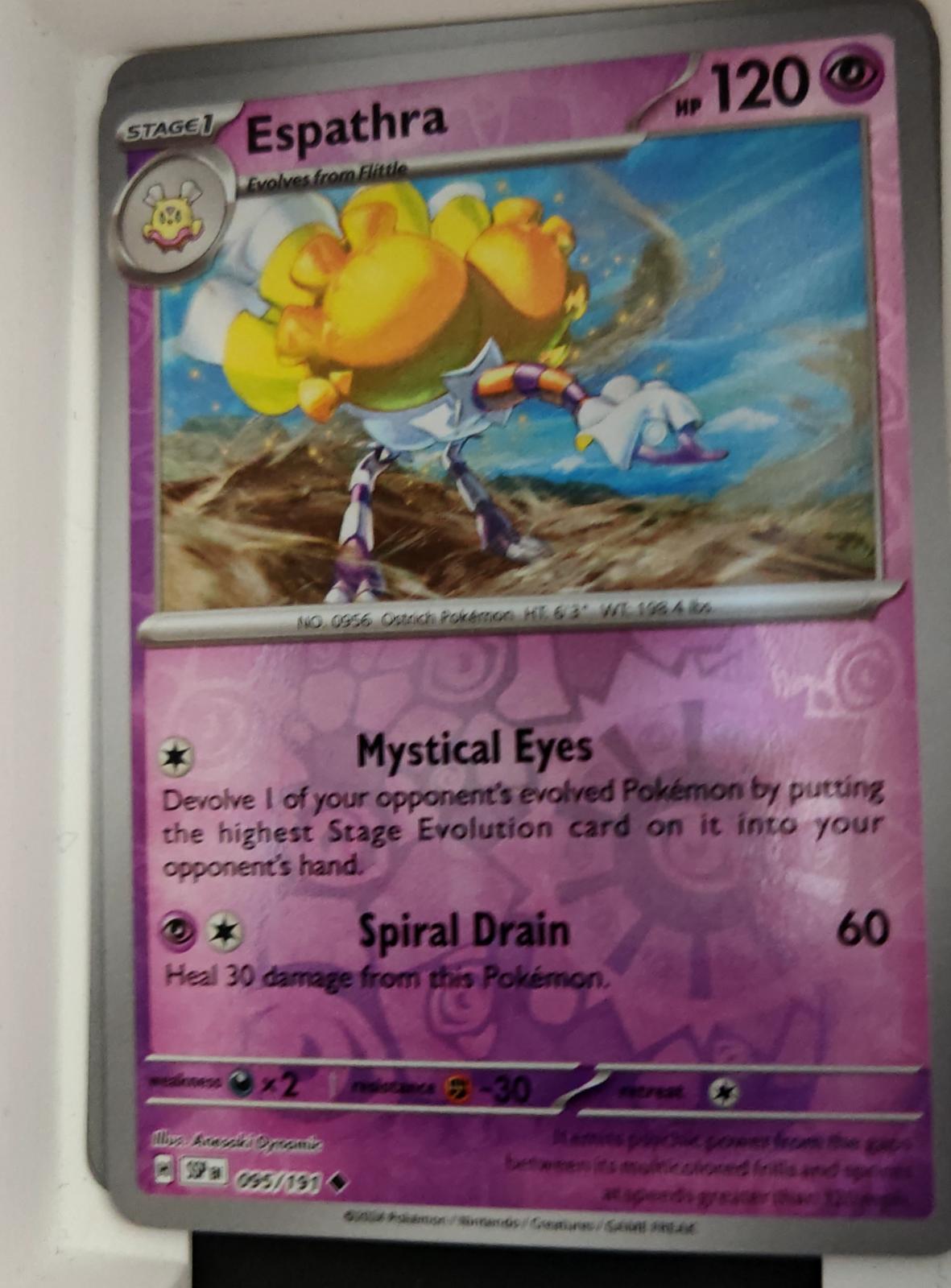 Espathra - 095/191 - Reverse Holo - SURGING SPARKS - Pokemon - Uncommon | AA19-3