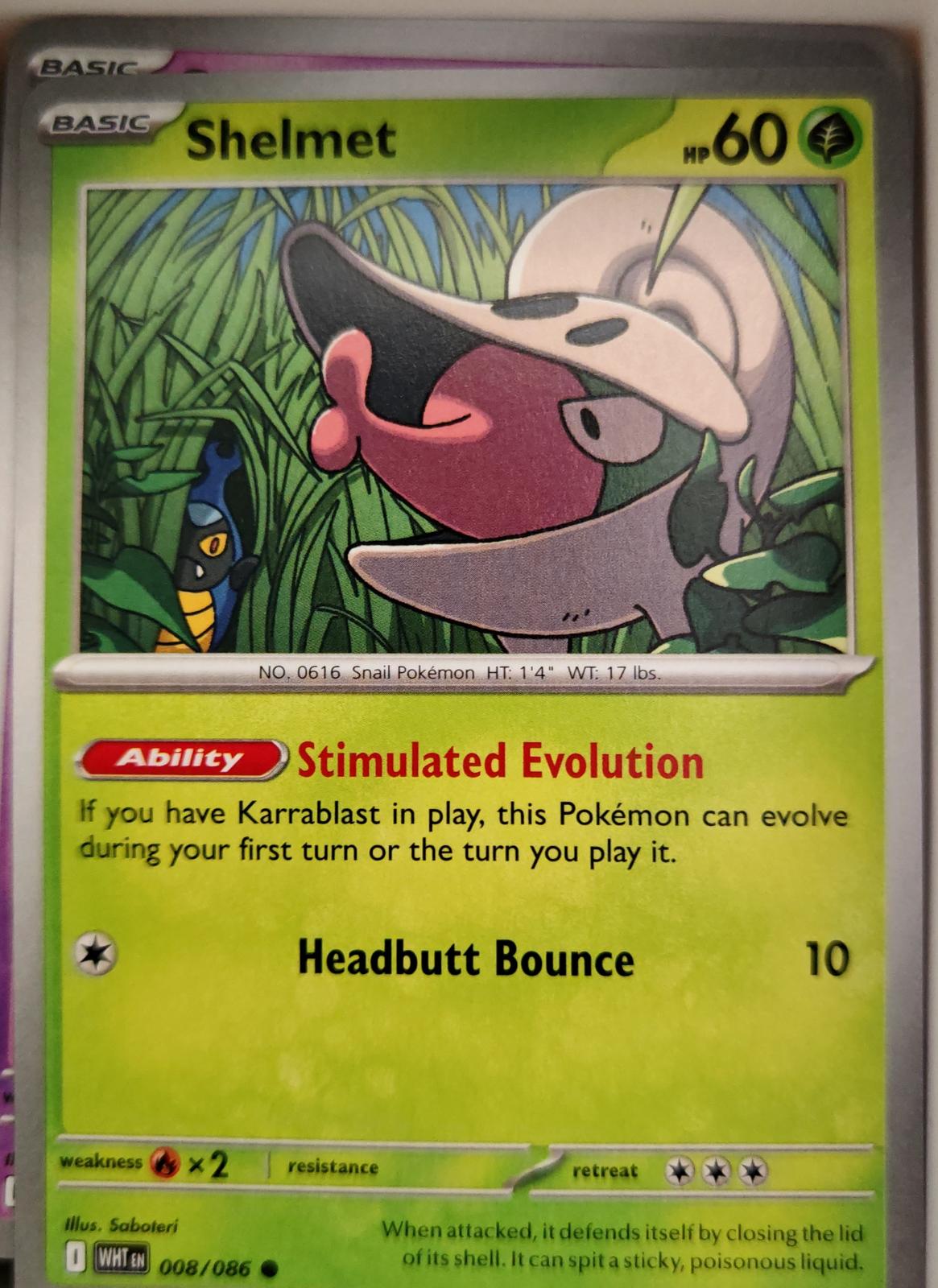 Shelmet - 008/086 - - WHITE FLARE - Pokemon - Common | AA03-96