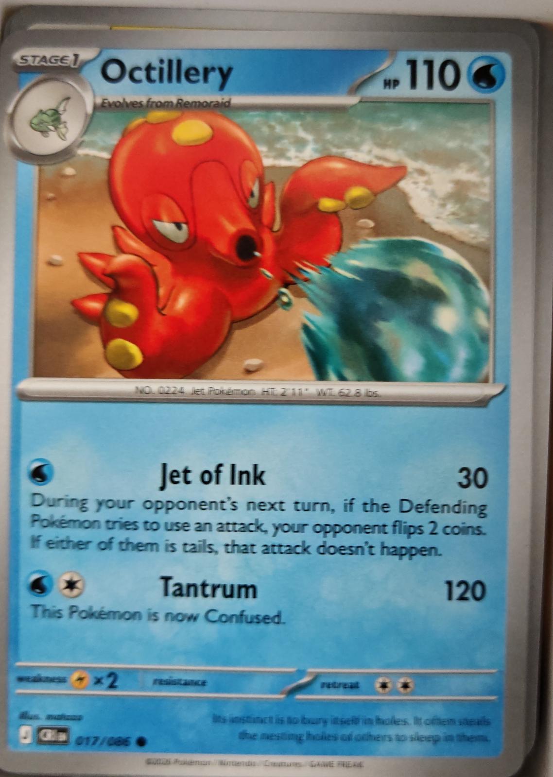 Octillery - 017/086 - - CHAOS RISING - Pokemon - Common | AA08-86