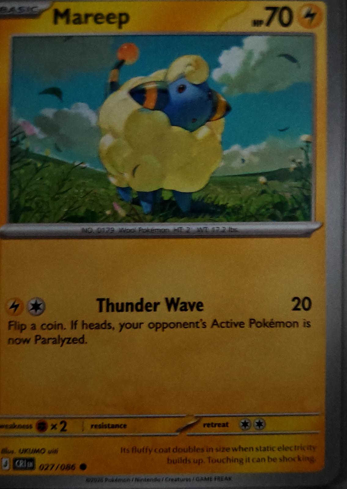 Mareep - 027/086 - - CHAOS RISING - Pokemon - Common | AA65-11