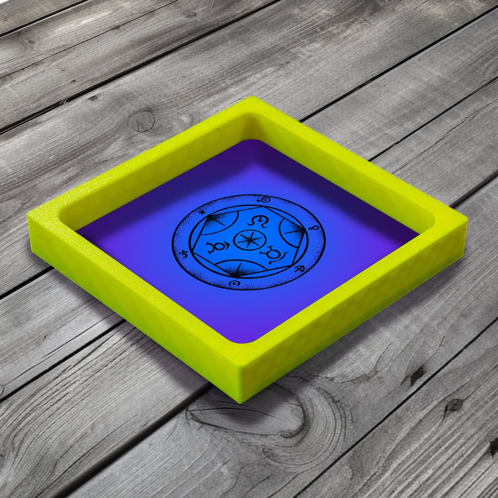 3D Printed Dice Tray - Transmutation Tablet Wizard Board Game Tabletop Gaming Gifts Accessories, RPG D&D Dice
