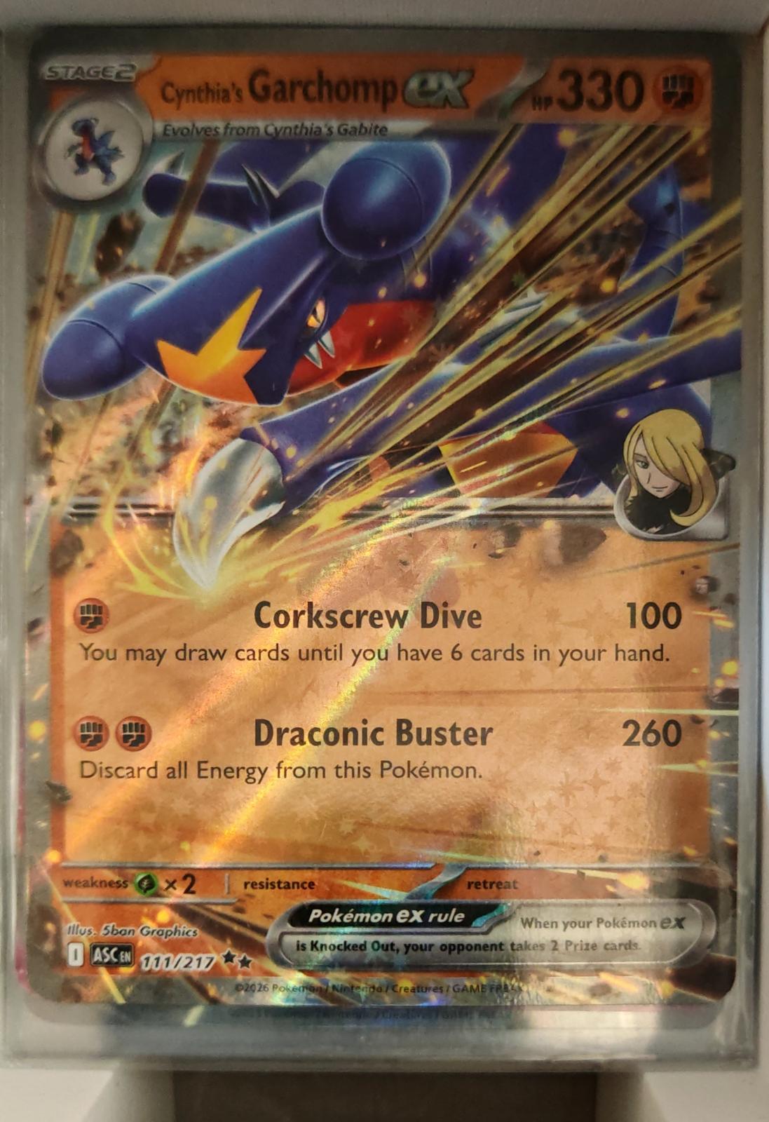 Cynthia's Garchomp ex - 111/217 - Holo - ASCENDED HEROES - Pokemon - | AA37-14