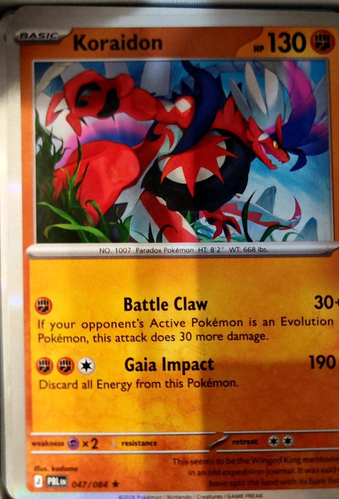 Koraidon - 047/084 - Holo - PITCH BLACK - Pokemon - Rare | AA72-45