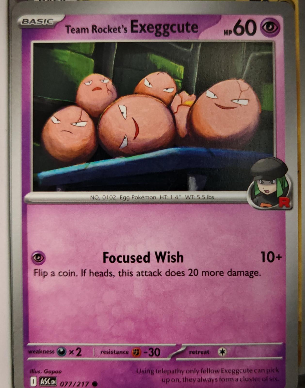 Team Rocket's exeggcute - 077/217 - - ASCENDED HEROES - Pokemon - | AA10-33