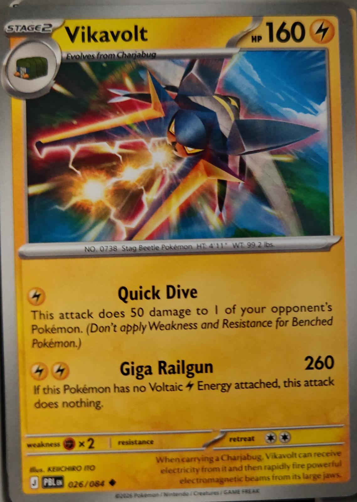 Vikavolt - 026/084 - - PITCH BLACK - Pokemon - Uncommon | AA28-34
