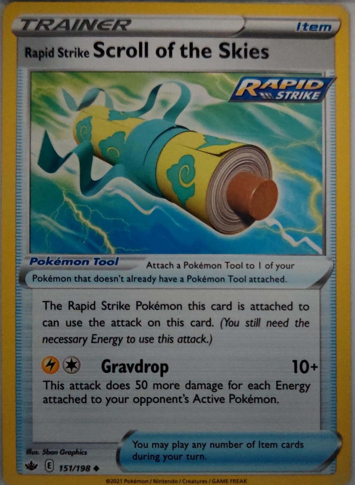 Rapid Strike Scroll of the Skies - 151/198 - - CHILLING REIGN - Pokemon - | AA60-1