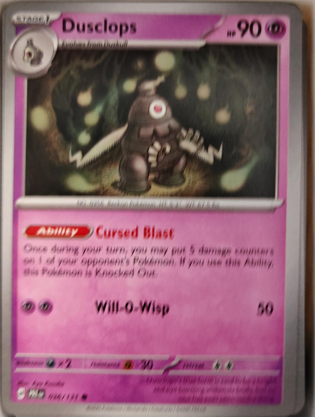 Dusclops - 036/131 - - PRISMATIC EVOLUTIONS - Pokemon - Common | AA27-49
