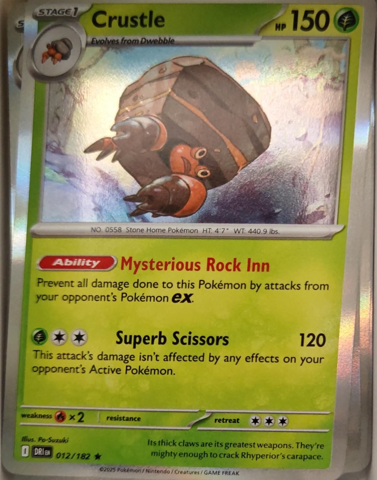 Crustle - 012/182 - Holo - DESTINED RIVALS - Pokemon - Rare | AA13-18