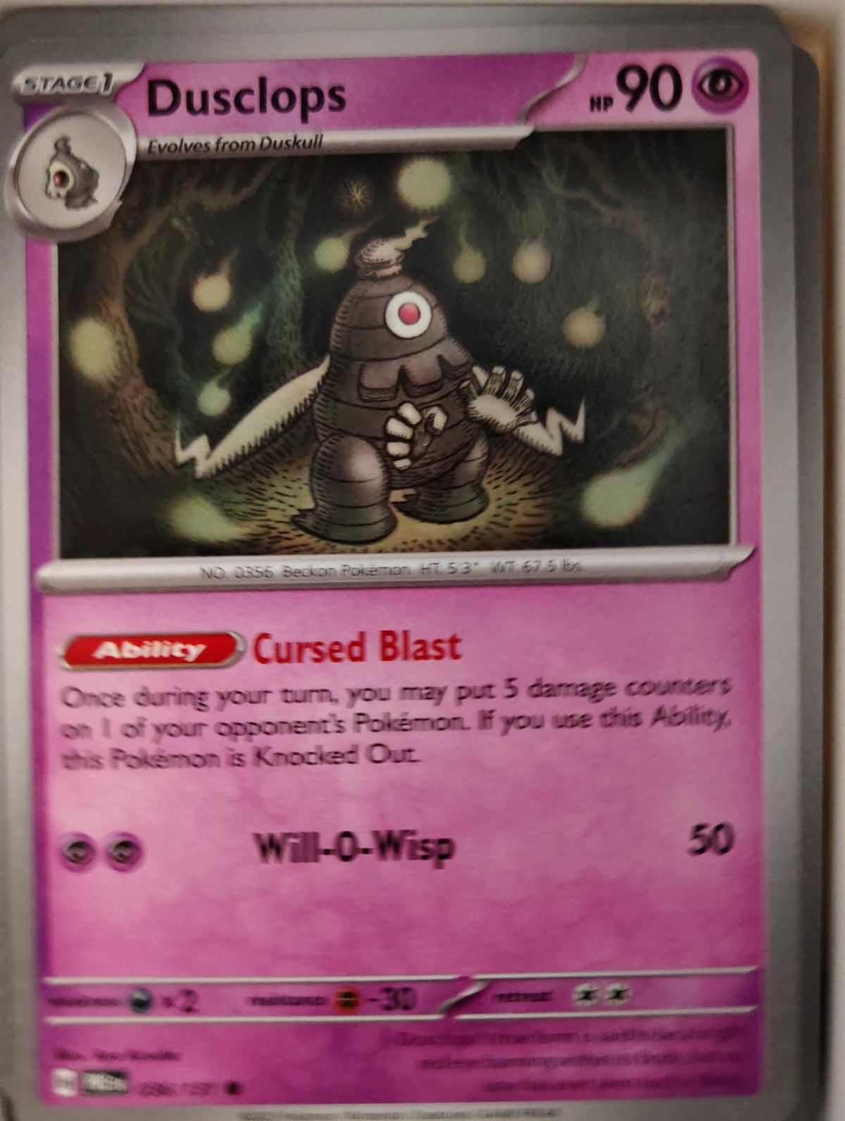 Dusclops - 036/131 - - PRISMATIC EVOLUTIONS - Pokemon - Common | AA27-31