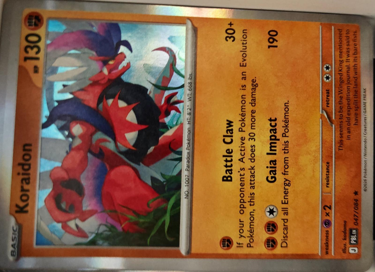 Koraidon - 047/084 - Holo - PITCH BLACK - Pokemon - Rare | AA14-10