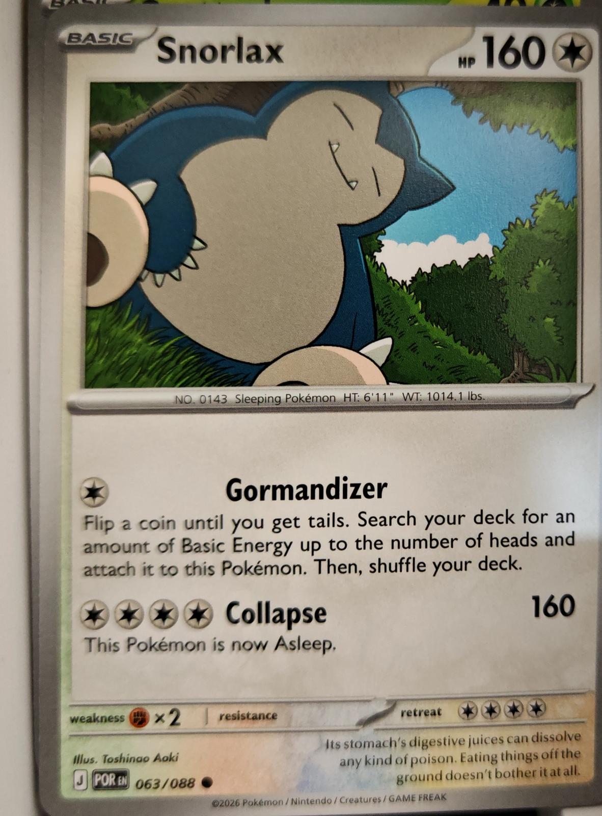 Snorlax - 063/088 - - PERFECT ORDER - Pokemon - Common | AA09-69