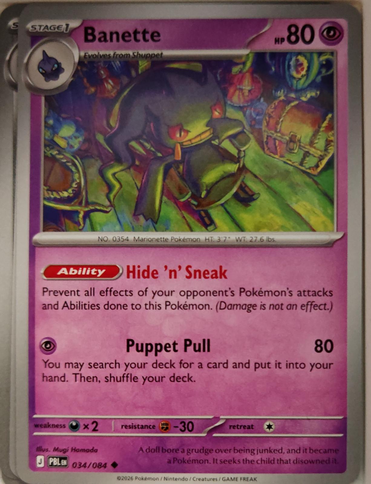 Banette - 034/084 - - PITCH BLACK - Pokemon - Uncommon | AA16-5