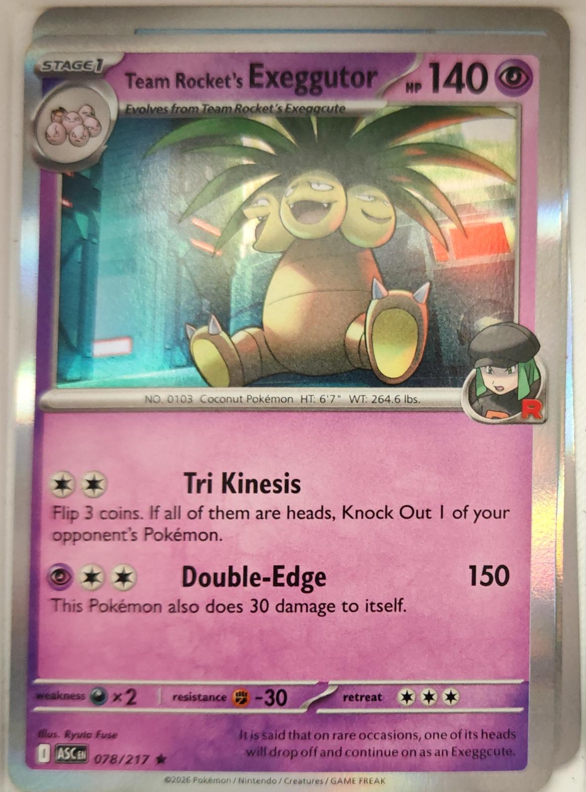 Team Rocket's exeggutor - 078/217 - Holo - ASCENDED HEROES - Pokemon - | AA13-3