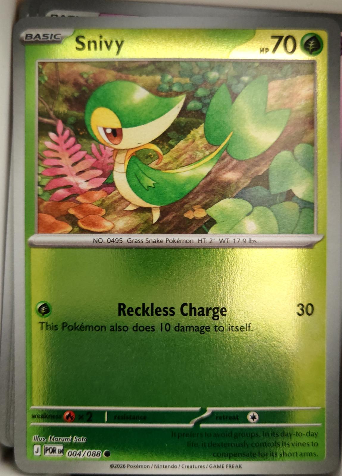 Snivy - 004/088 - Reverse Holo - PERFECT ORDER - Pokemon - Common | AA04-91