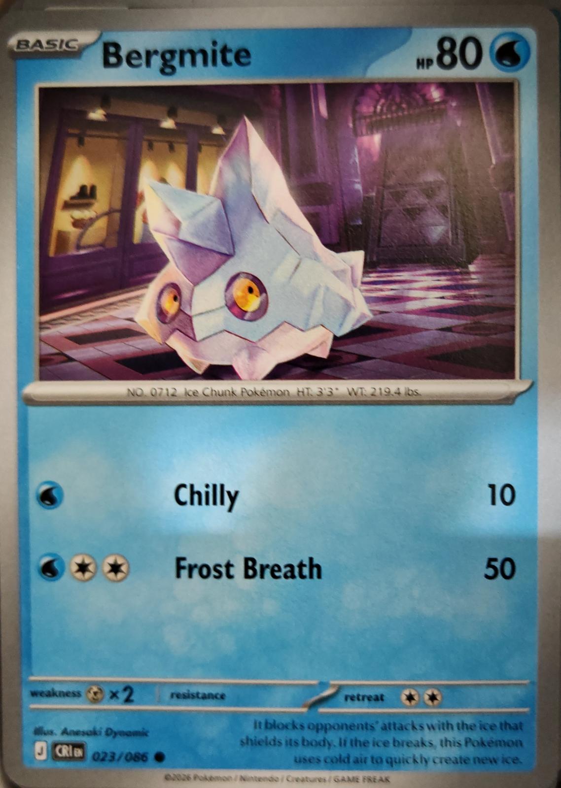 Bergmite - 023/086 - - CHAOS RISING - Pokemon - Common | AA09-62
