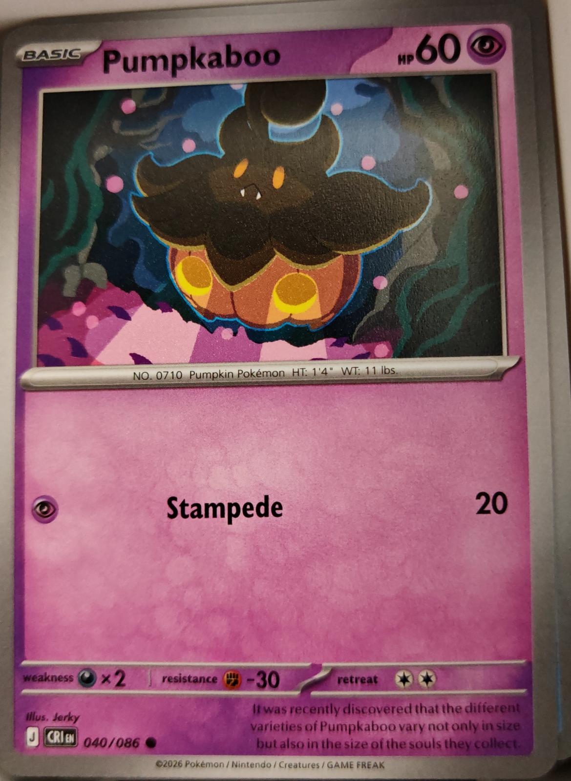 Pumpkaboo - 040/086 - - CHAOS RISING - Pokemon - Common | AA08-63