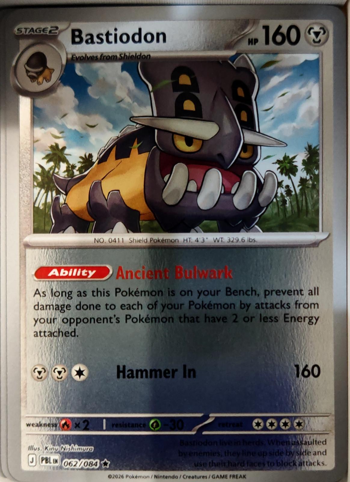 Bastiodon - 062/084 - Reverse Holo - PITCH BLACK - Pokemon - Rare | AA72-10