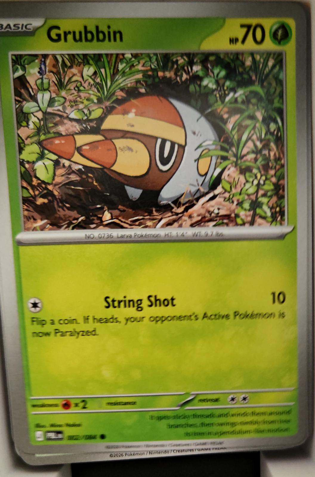 Grubbin - 002/084 - - PITCH BLACK - Pokemon - Common | AA16-45