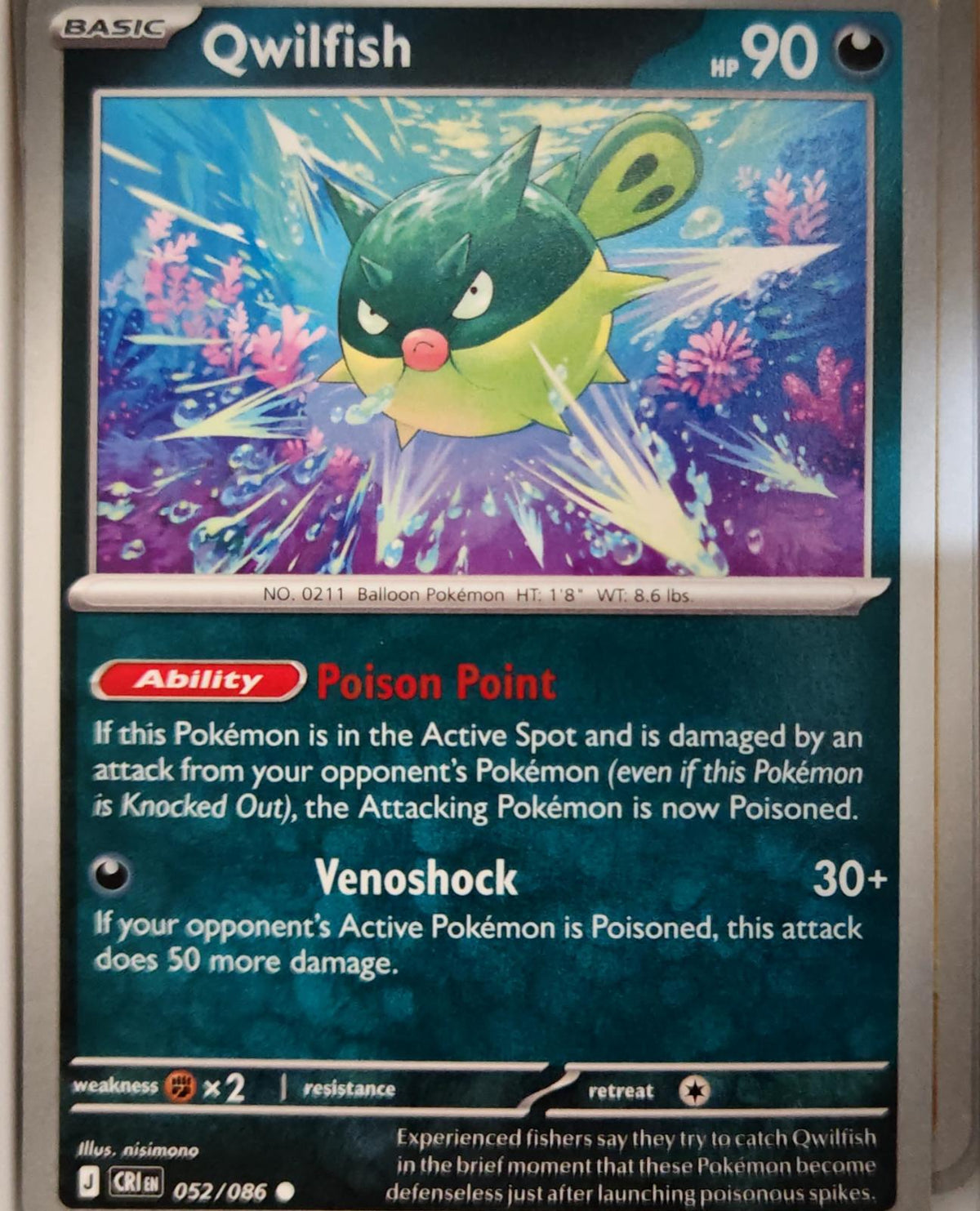 Qwilfish - 052/086 - - CHAOS RISING - Pokemon - Common | AA09-9