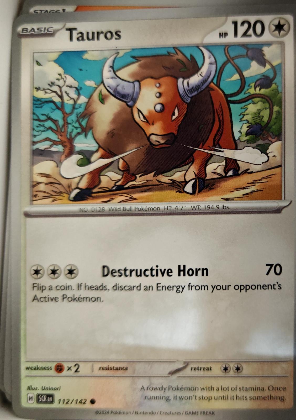 Tauros - 112/142 - - STELLAR CROWN - Pokemon - Common | AA10-96
