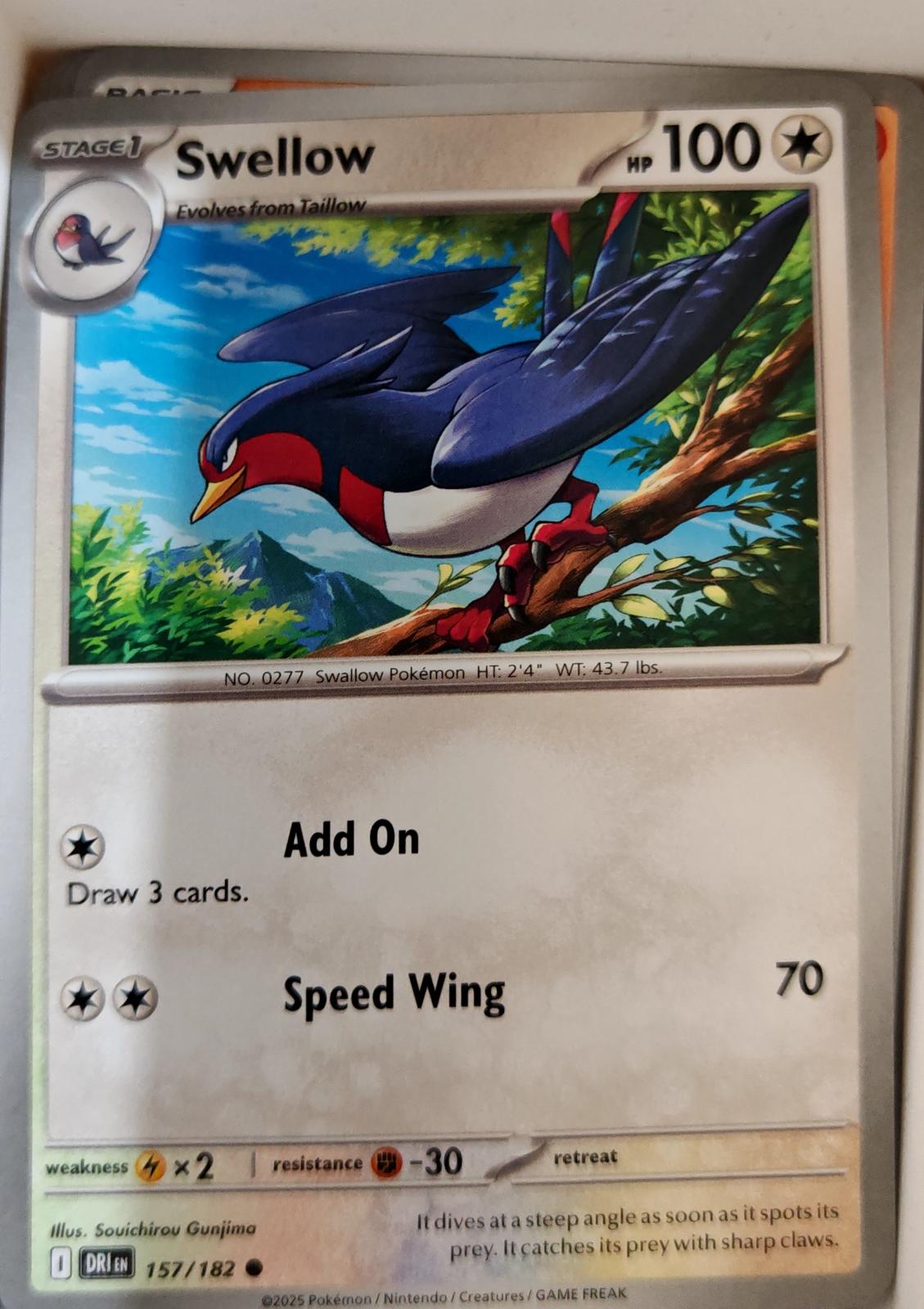 Swellow - 157/182 - - DESTINED RIVALS - Pokemon - Common | AA07-46