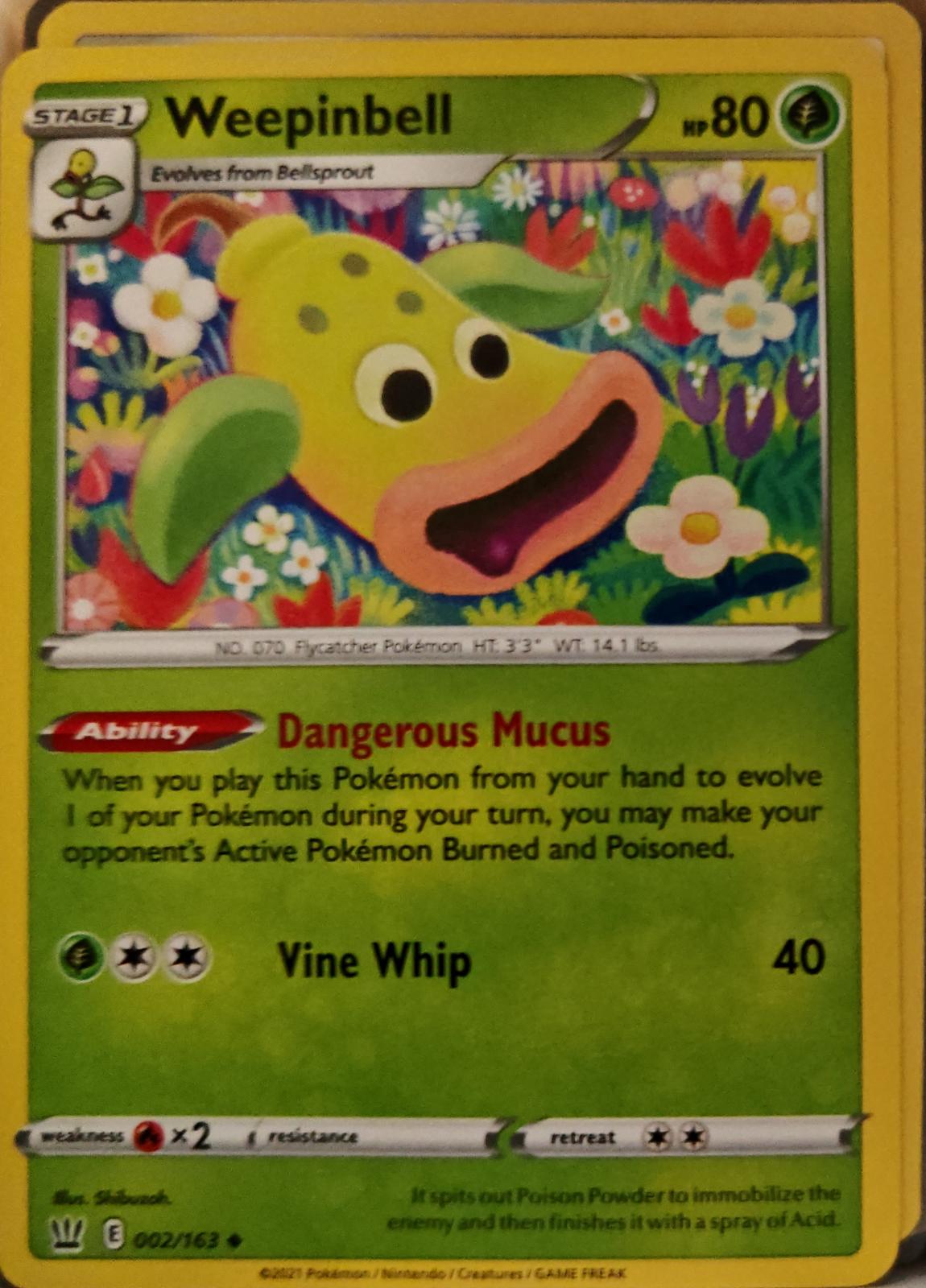 Weepinbell - 002/163 - - BATTLE STYLES - Pokemon - Uncommon | AA01-44