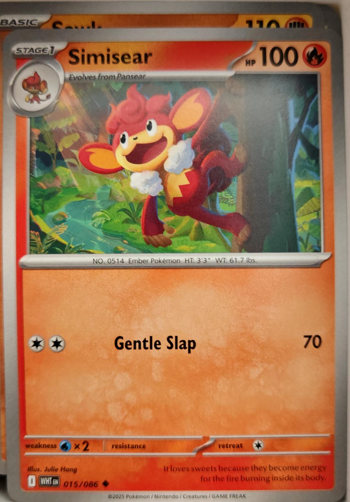 Simisear - 015/086 - - WHITE FLARE - Pokemon - Uncommon | AA03-90