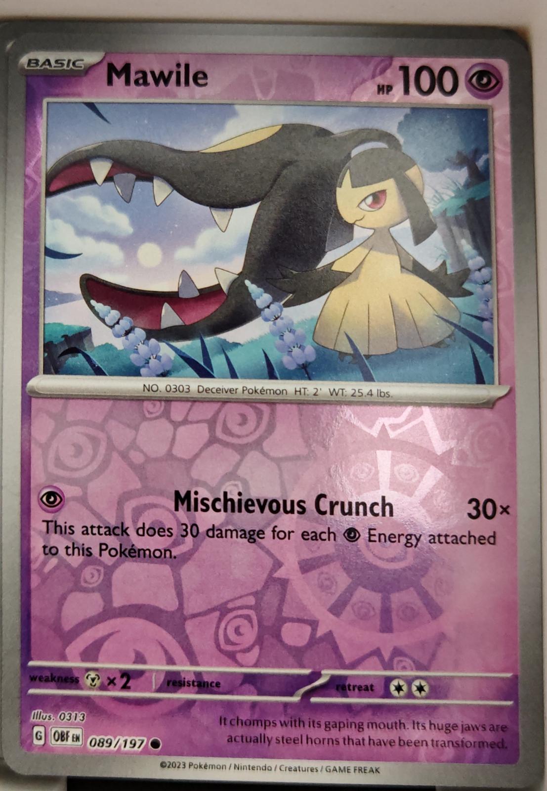 Mawile - 089/197 - Reverse Holo - OBSIDIAN FLAMES - Pokemon - Common | AA04-28