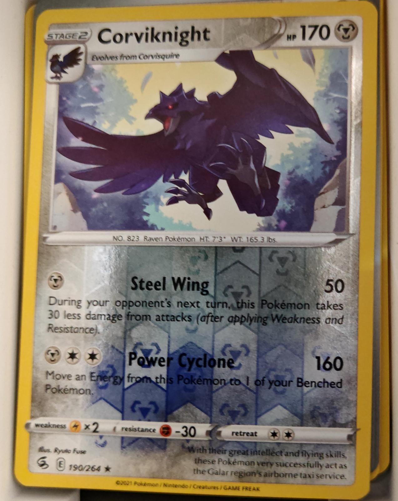 Corviknight - 190/264 - Reverse Holo - FUSION STRIKE - Pokemon - Rare | AA22-21